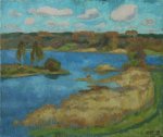Озеро Мстино весной - 1991, 60х72, холст, масло, цена договорная.